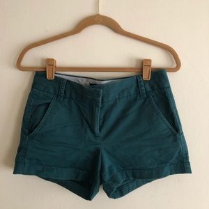 j. crew 3” chino shorts in forest green